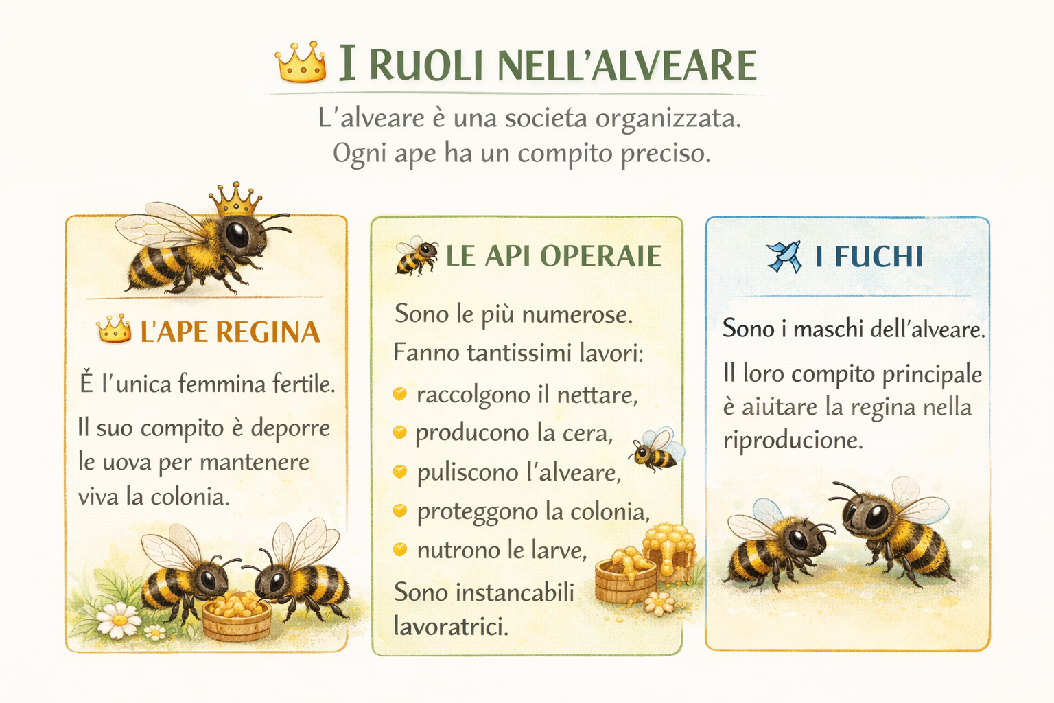 I ruoli nell’alveare spiegati