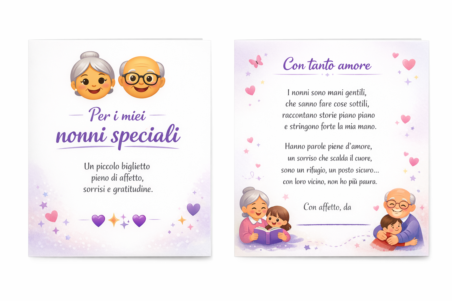 Biglietto per nonni speciali da stampare