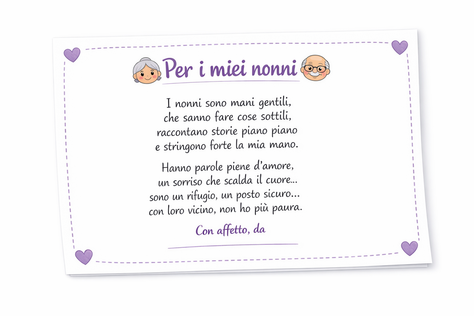 Biglietto Festa dei nonni da stampare