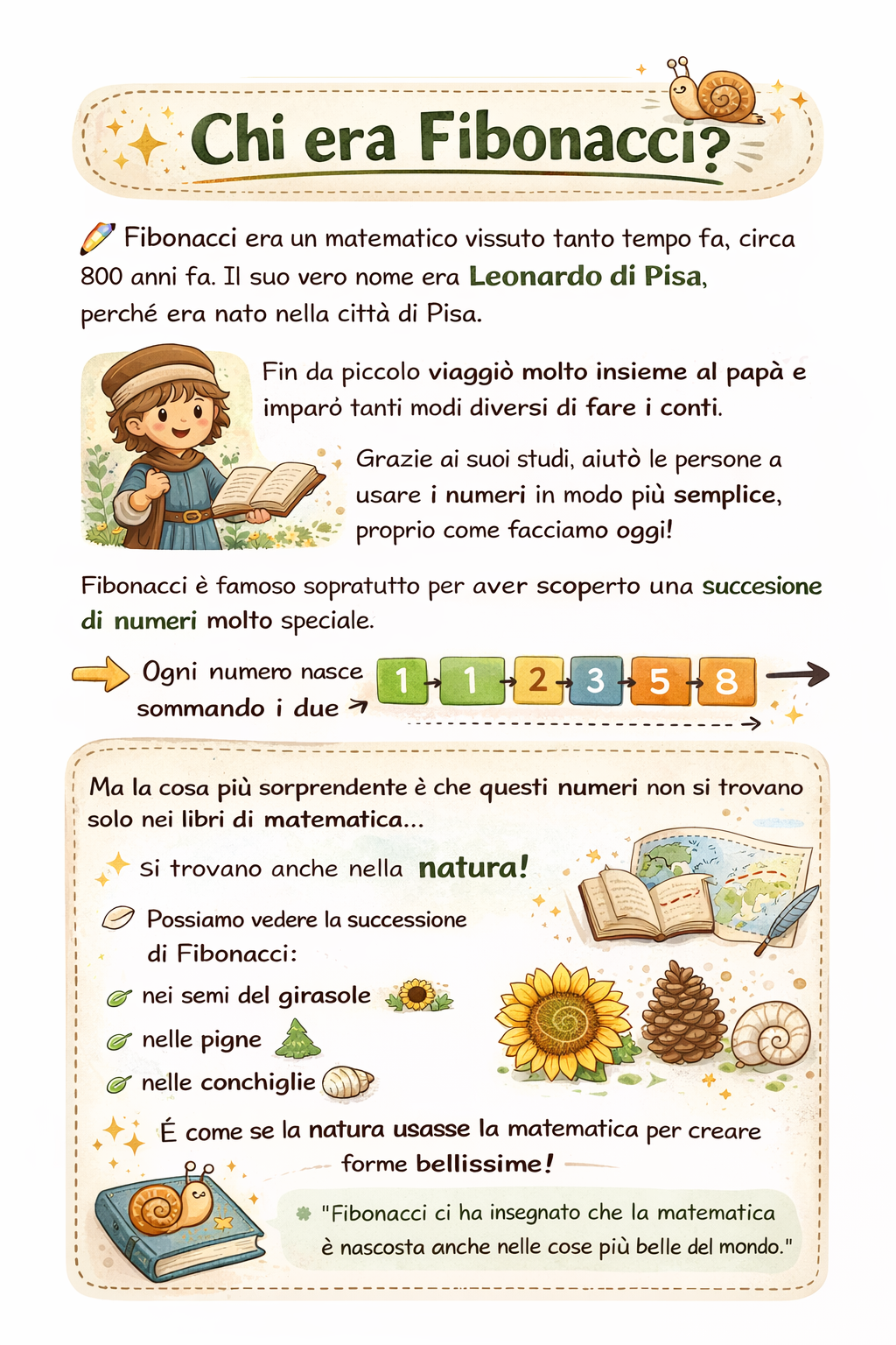Chi era Fibonacci spiegato ai bambini