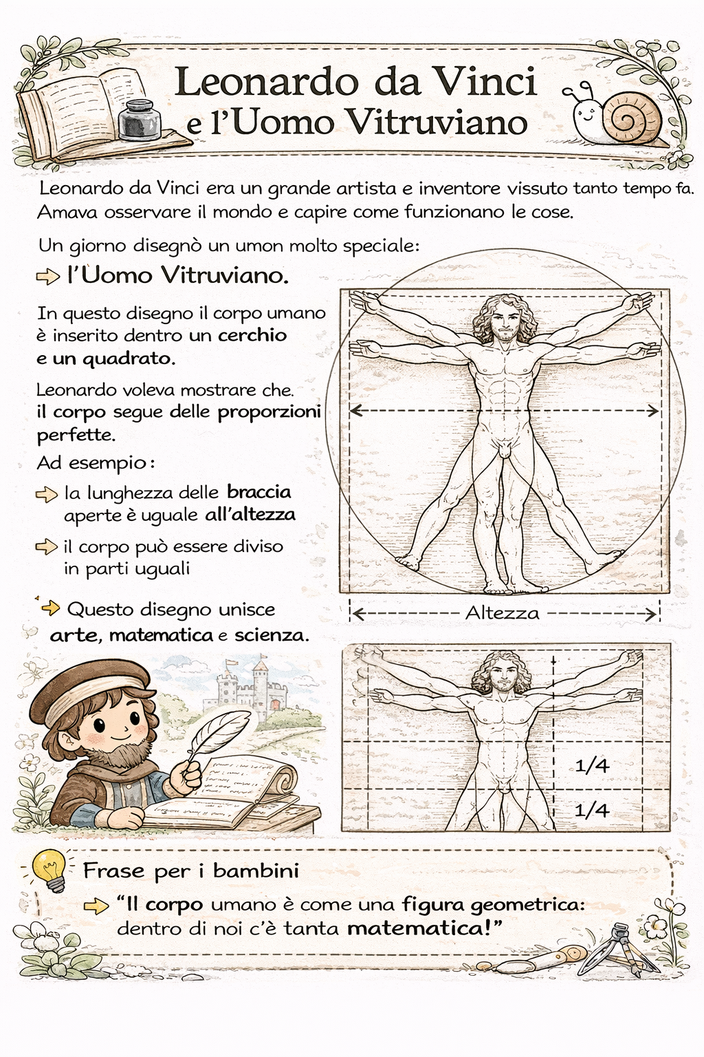 Leonardo da Vinci e Uomo Vitruviano