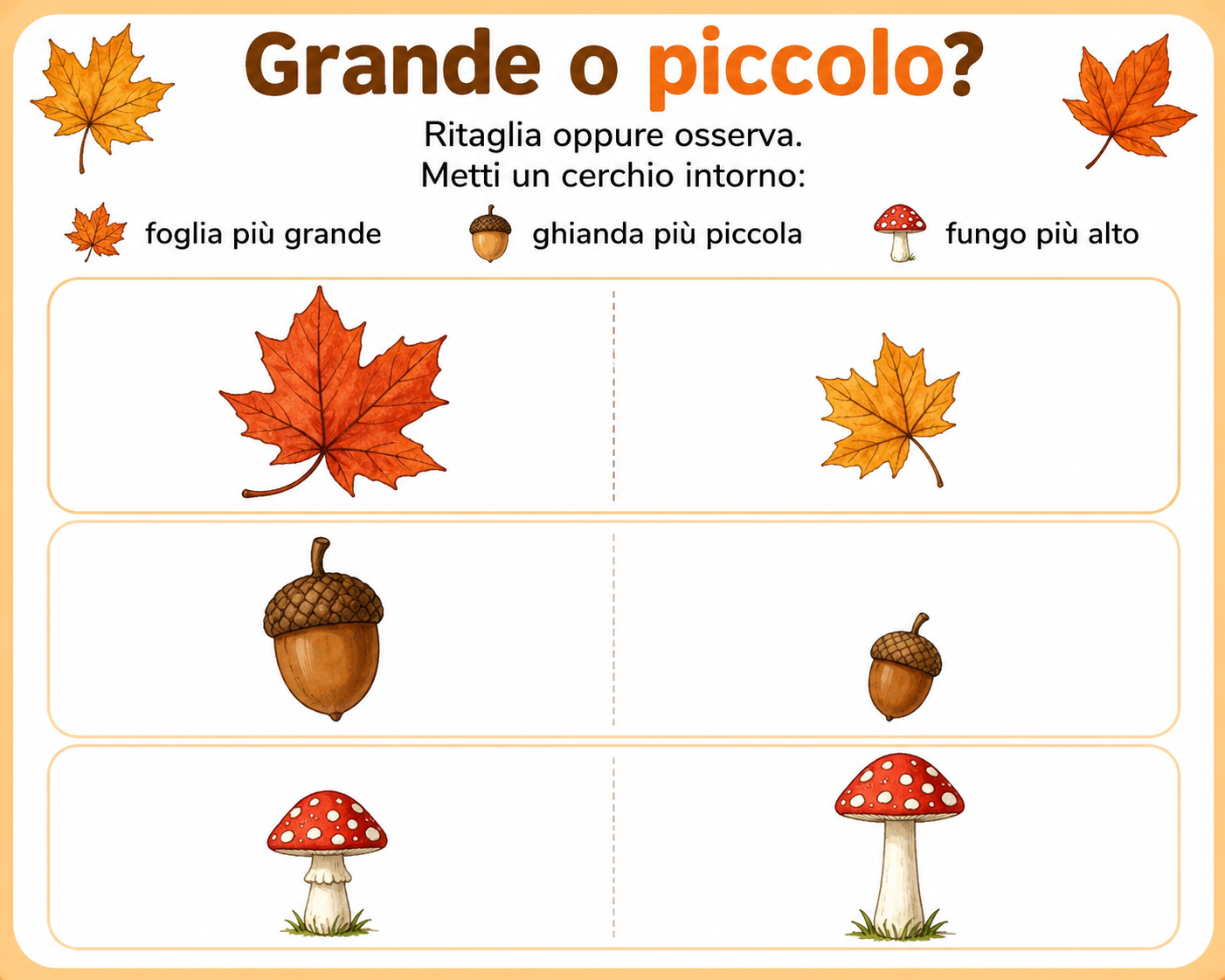 Grande o piccolo - Scheda autunno