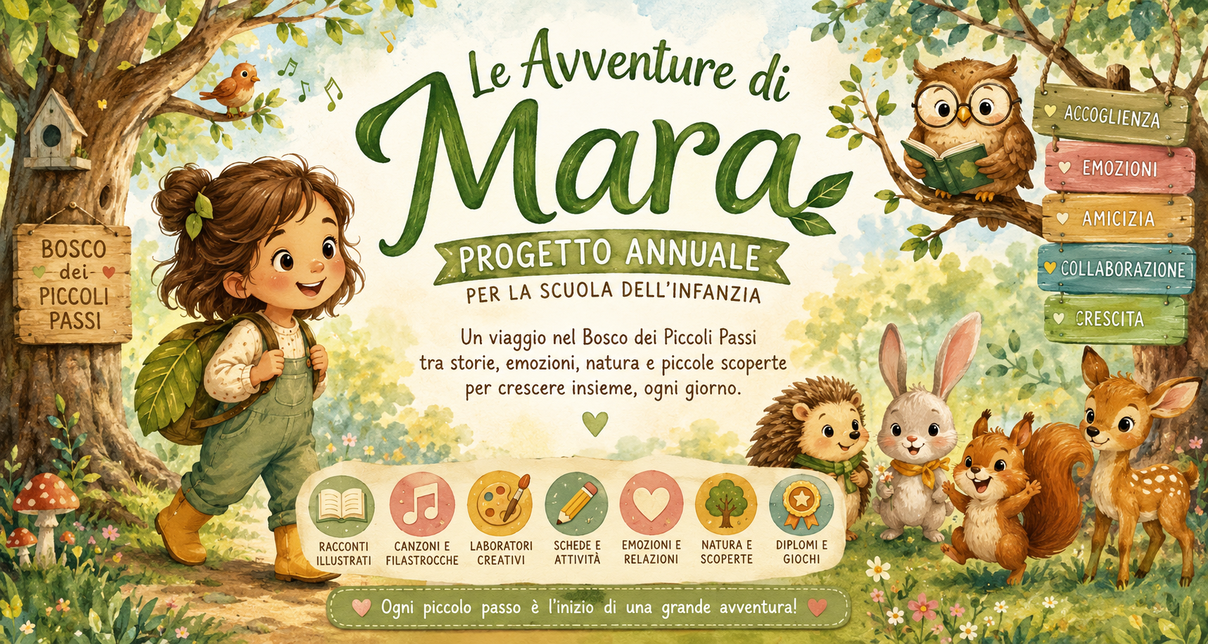 Le avventure di Mara nel Bosco dei Piccoli Passi, progetto annuale per la scuola dell'infanzia