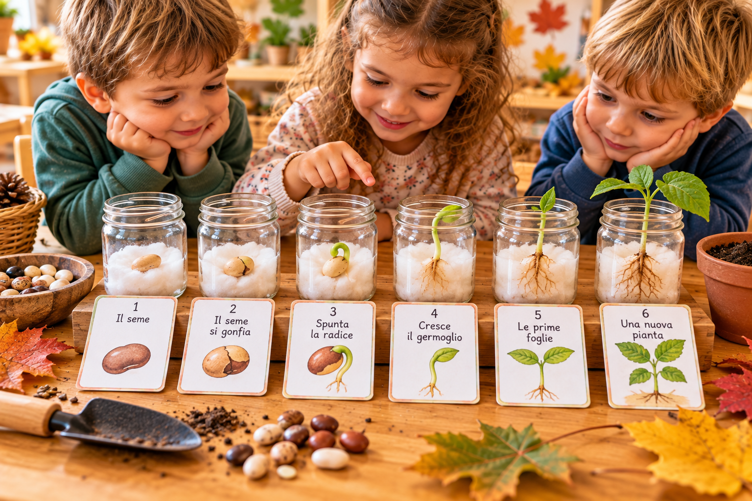 Dal seme alla pianta: fasi della germinazione osservate dai bambini